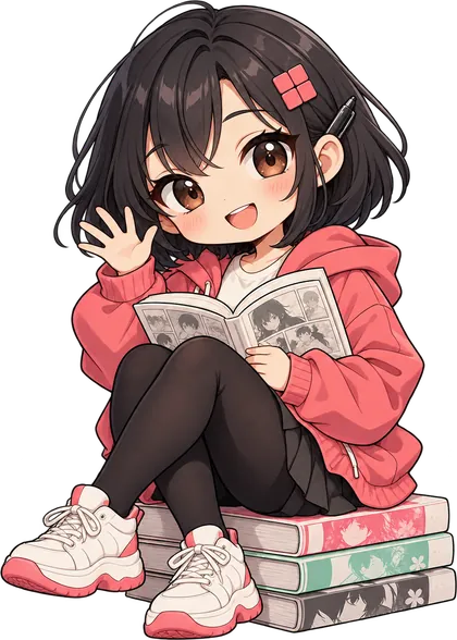 มาสคอต doujin4thai นั่งอ่านการ์ตูน
